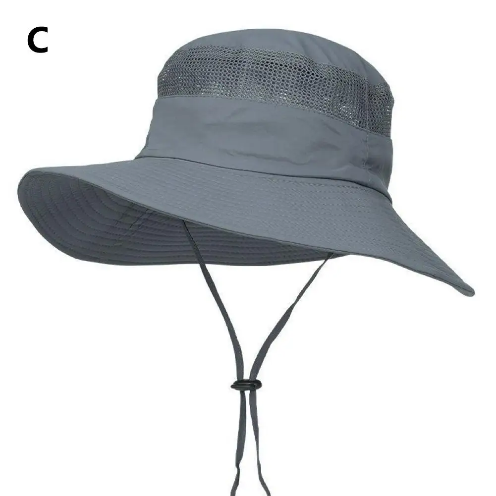 Chapéu de aba grande para guarda-sol ao ar livre masculino e chapéu protetor solar, chapéu de sol de verão, chapéu de pesca, chapéu de pescador de montanhismo k9n7: CÉU AZUL