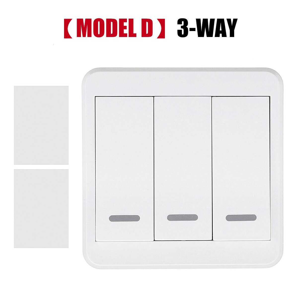 Smart Home Diy Wall Wireless Panel Transmitter LED Light Lamp Remote Control Switch 1/2/3-Way 315MHz/433MHz With Receiver Module: MODEL D 3-WAY