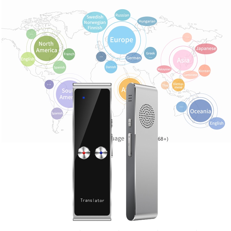 T8 Voice Instan bluetooth Translator 68 languages Two-Way Real Time Translation for Business Traval English Spanish German