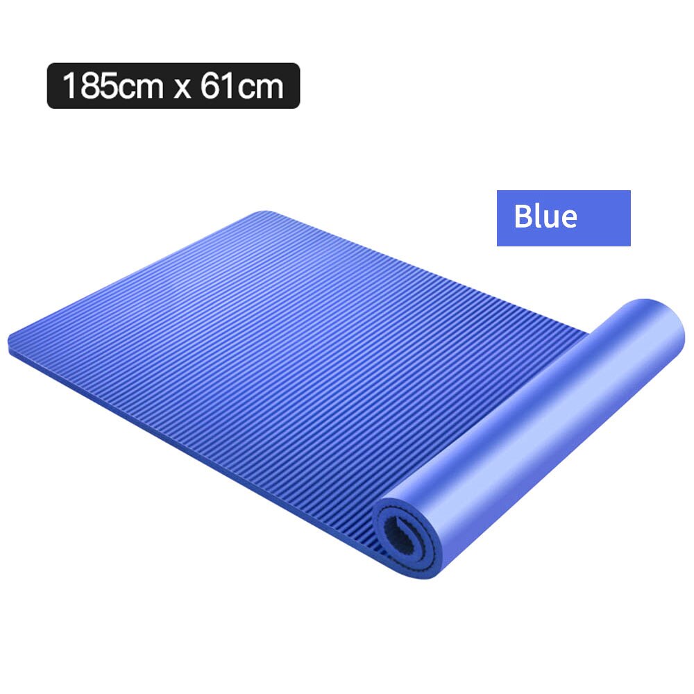 NBR 10mm 15mm di spessore tappetino Yoga coperta antiscivolo casa palestra Sport Esterilla salute perdere peso Fitness Mat s esercizio Pad per le donne: Blu / 10mm