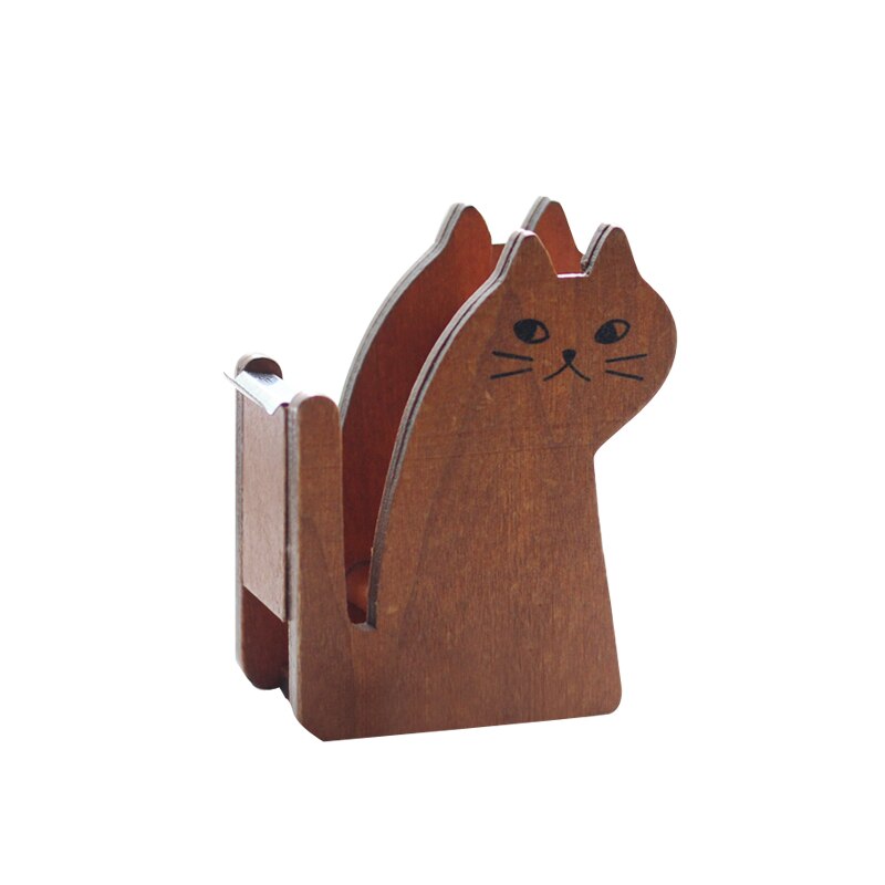 tape dispenser kawaii retro wooden cat styling tape cutter Miranda cat manufacturer cute stationery