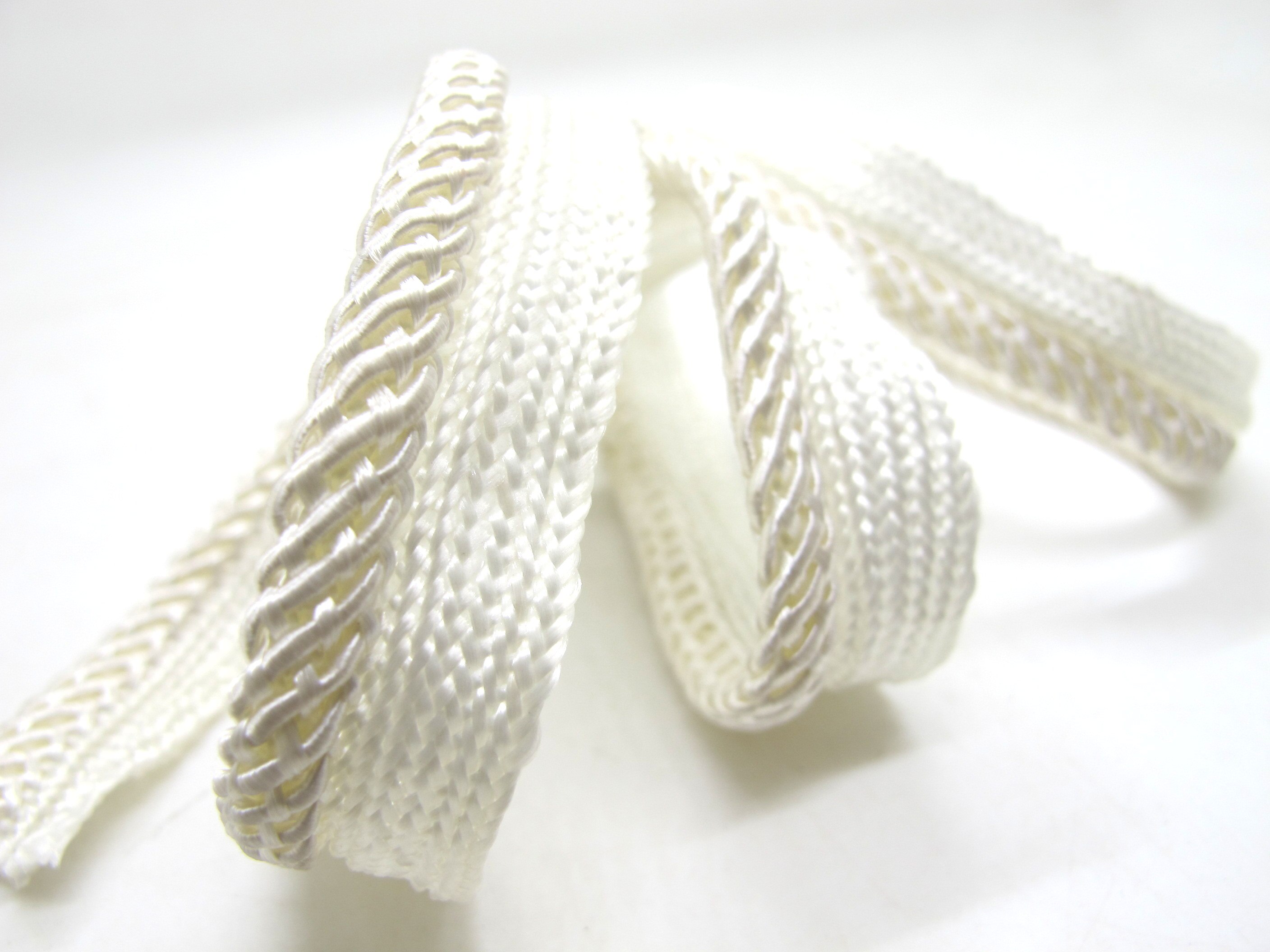 5 Yards 【WHITE】 Twisted Gevlochten Piping Lip Koord Trim | Kussen Kussen Trim | Bekleding Rand Trim Naaibenodigdheden: LC57 - 12MM