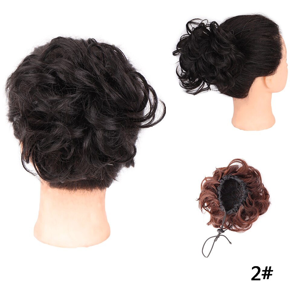 Fibra de alta temperatura de alta temperatura do cabelo do coque do cabelo da faixa de borracha do encaracolado do chignon do cordão sintético de shangke: 2
