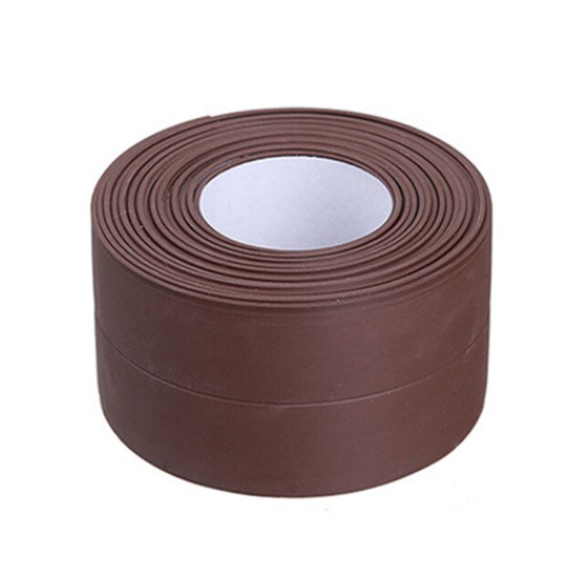 Tetningslist muggsikker tetningslist kjøkken til dårlig dusj pvc teip badekar selvklebende vanntett veggklistremerke vaskekant: Brun / 2.2cm x 3.2m