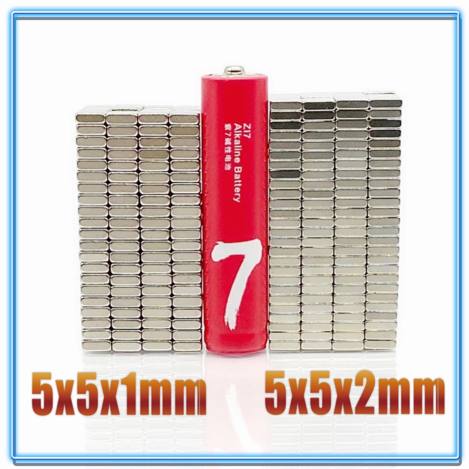 20-200 pz/lotto magnete 5x5x1 5x5x2 N35 Strong Piazza NdFeB Rare magnete in terre 5*5*1 5*5*2 Magneti Al Neodimio 5*5*1 5x5x1.5