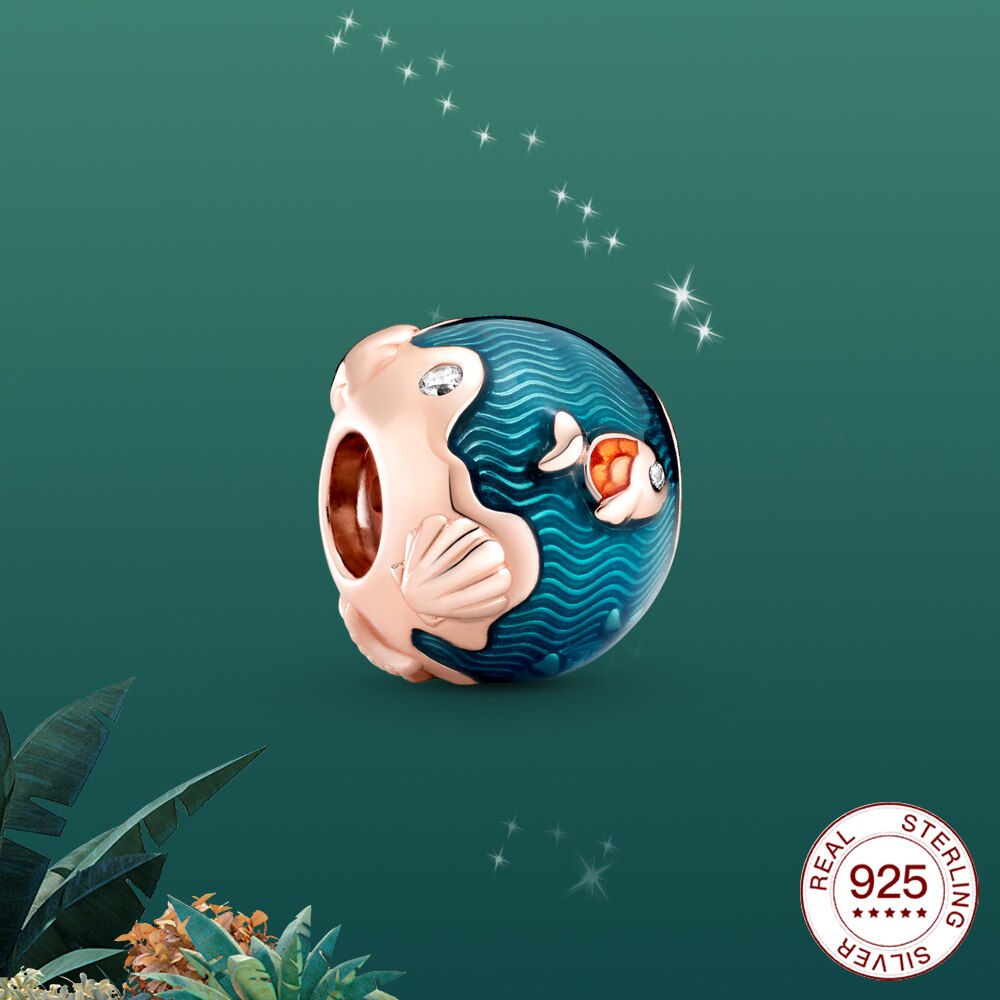 925 sterling silver Marine dolphin whale shell charm Fit Original silver Bracelet Jewelry For Women Summer: PAS177