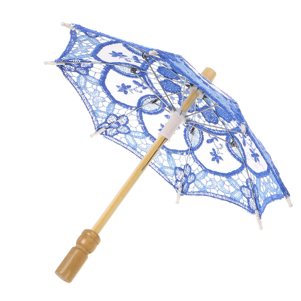 Gran venta sombrilla paraguas bordado encaje para decoración para de Boda nupcial: Blue