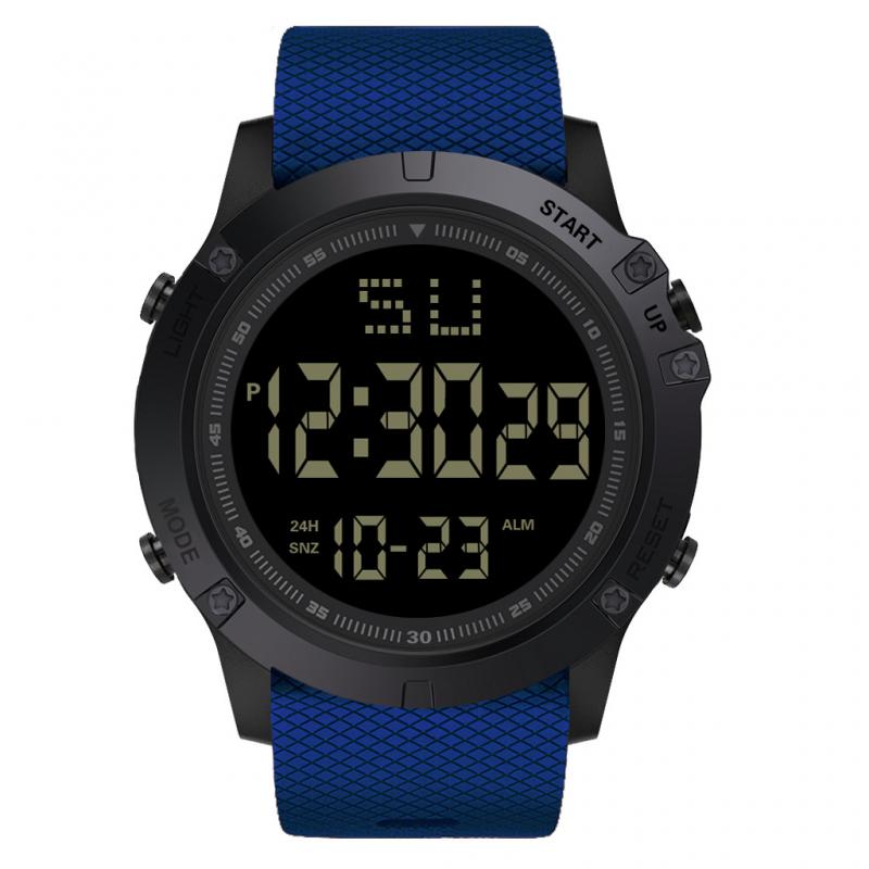 HONHX-reloj electrónico resistente al agua, multifunción, LED, pantalla grande negra, cronómetro Digital, despertador, reloj de pulsera deportivo con fecha: 03