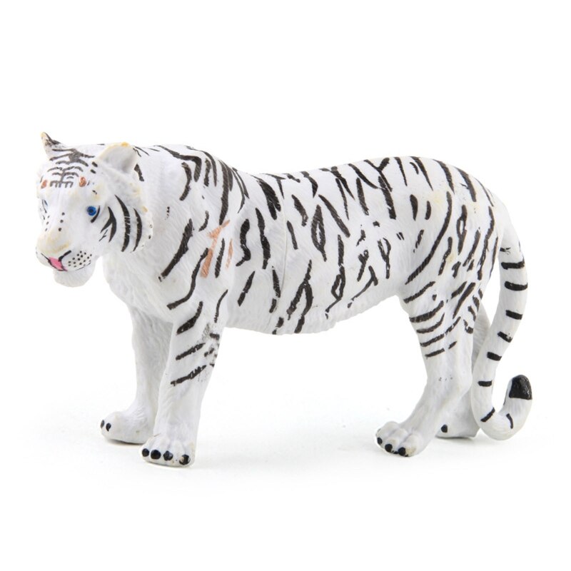 Animal Figurines Toys Preschool Educational Zebra/Polar Bear/Elephant/Tiger/Lion/Rhino Forest Animals Sets Cupcake Decor: White tiger
