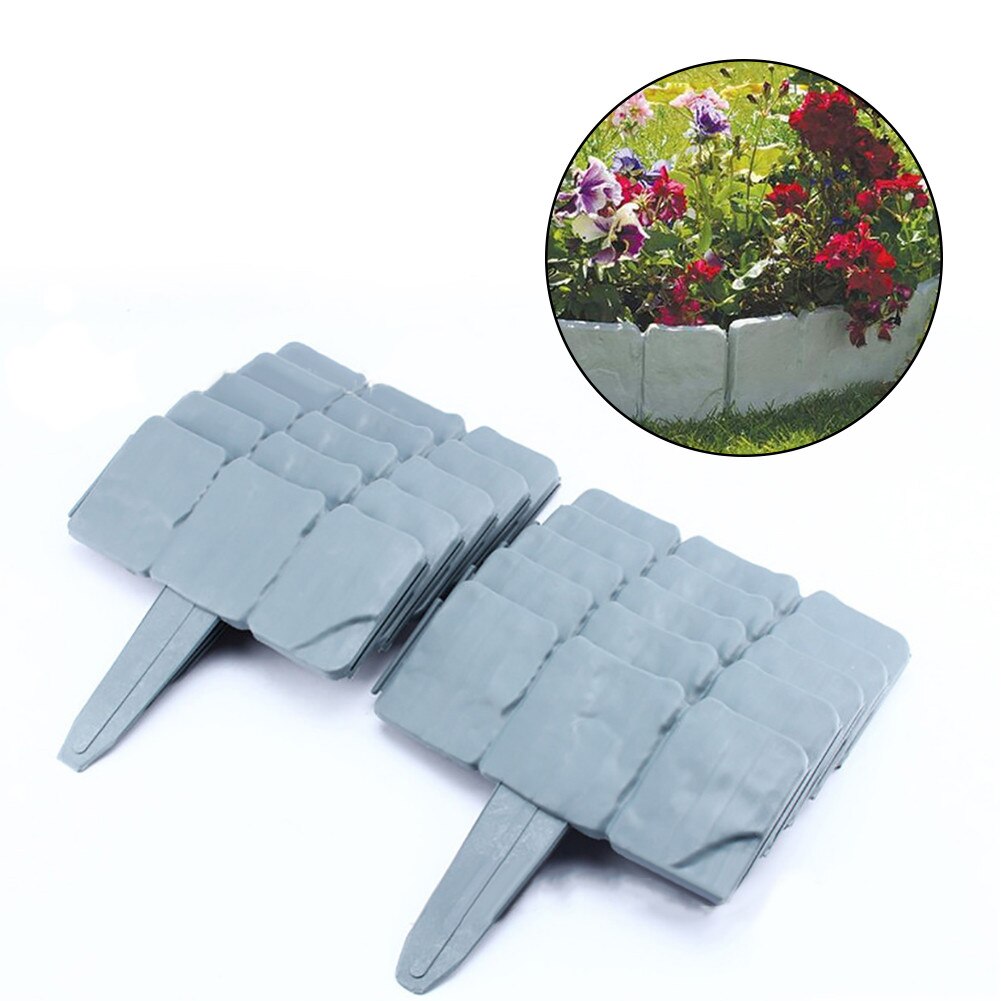 10 stk/sett brosteinseffekt utendørs hage blomsterbed gjerde enkel montering hjemme gress multifunksjon plante kant plenkant