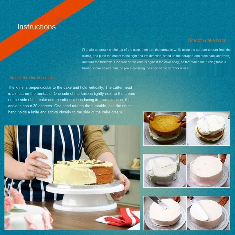 Cake flower table plastic flower turntable DIY flower table with anti-slip ring cake mold . Turntables Plastic