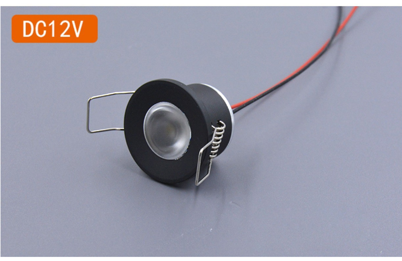 Mini-downlight led 12v 1w inbäddade små spotlights i taket köksskåp inbyggda led-lampor silver, vit, svart skal: Blå / Grön