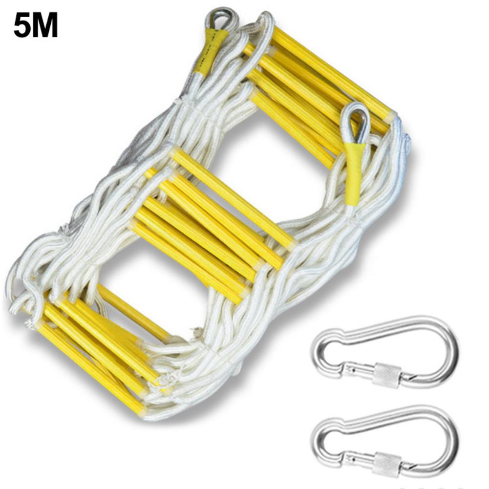 Rope Ladder Escape Ladder Home Lifeline Ladder Outdoor Round Nylon Soft Ladder Home Escape Training Fire Rescue Climbing: Gray
