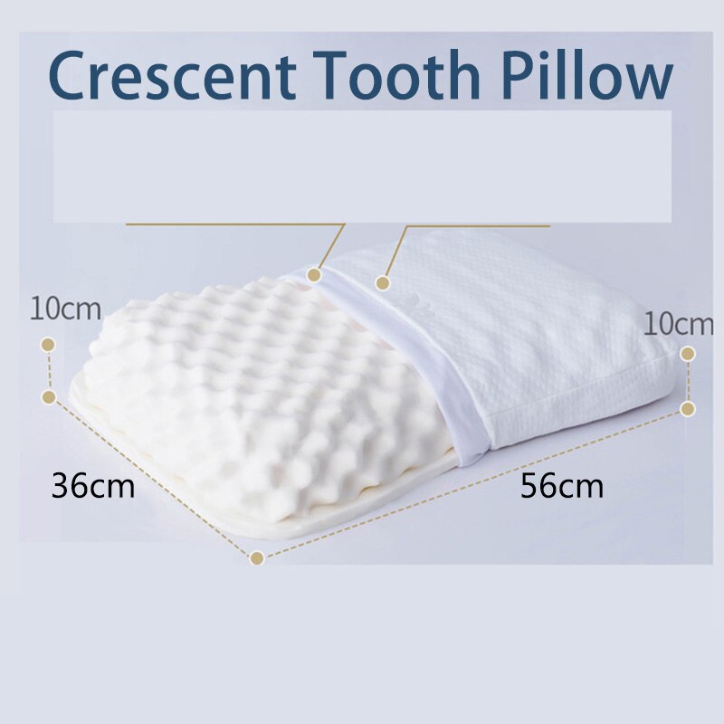 Natural-Latex Pillow Orthopedic Cervical Massage Bed Pillow Release Pressure Sleeping Pillows for Bedroom with Pillowcase: Crescent Pillow