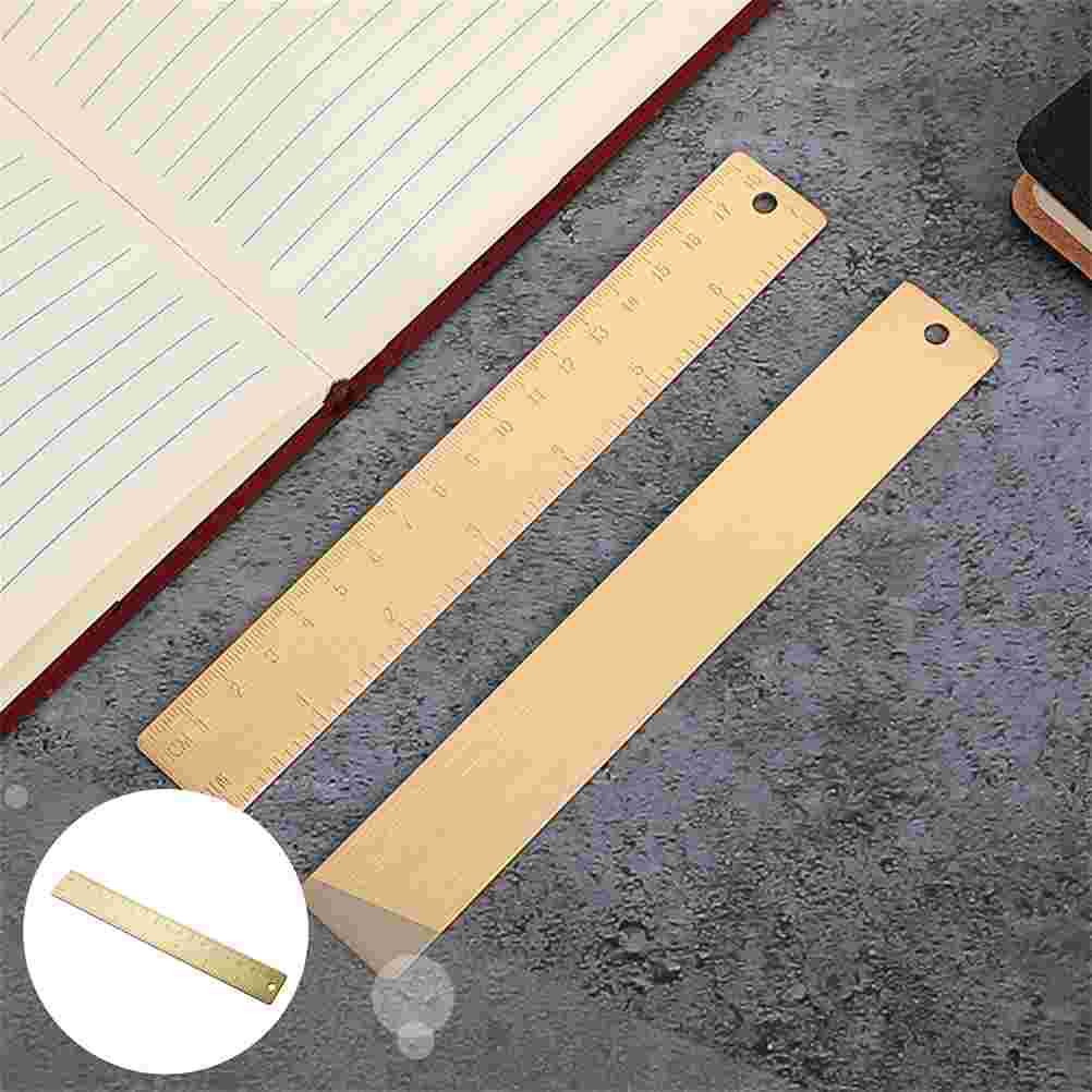 Office Measuring Ruler Decorative Brass Ruler Multi-functional Straight Ruler