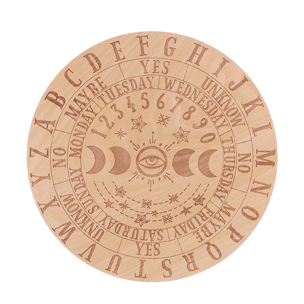 2022 Bloem Van Leven Vorm Houten Slinger Board Maken Heilige Geometrie Ornament Met Sterren Zon En Maan Handgemaakte Onderzetters: Style 3-White 25cm