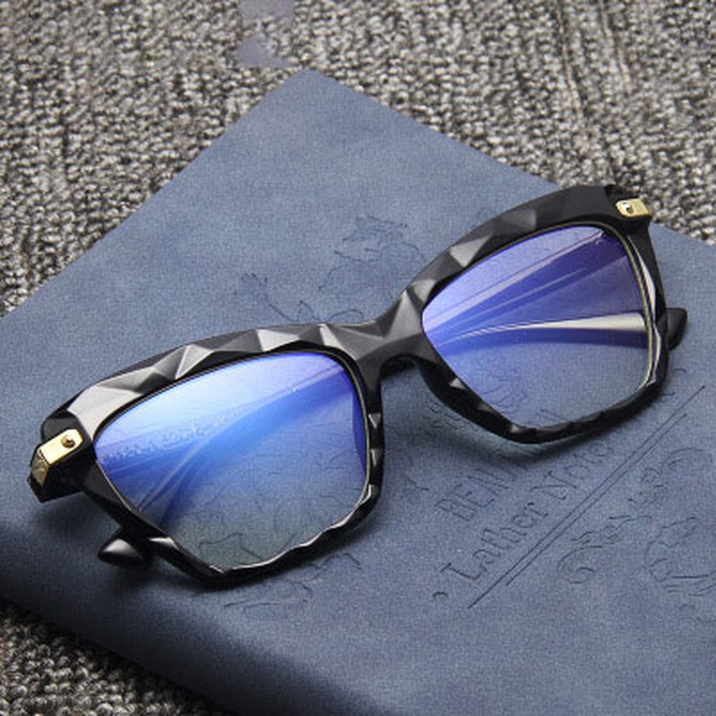 Square Glasses Frames Women Trending Styles Crystal Facets Optical Computer Glasses Anti Blue Light Glasses