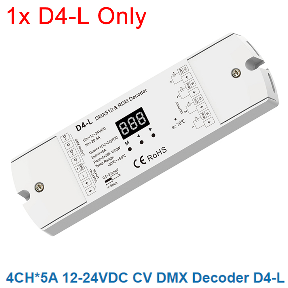 Skydance DMX Decoder Numeric D4 D4-E D4-P D4-XE D5 D12 D24 D12A DMX512 Decoder RF Control CV Display/Din Rail/Multiple Dimming: Cyan