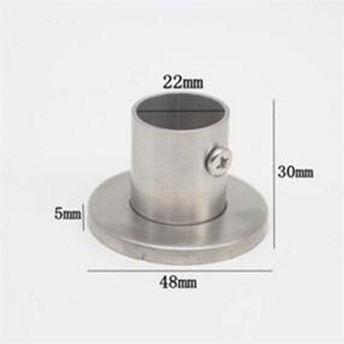 DRELD 2pcs Stainless Steel Wardrobe Closet Rod Flange Bracket Hanger Clothes Rod Seat Hanger Pipe Tube Holder 19/22/25/32mm: 22mm