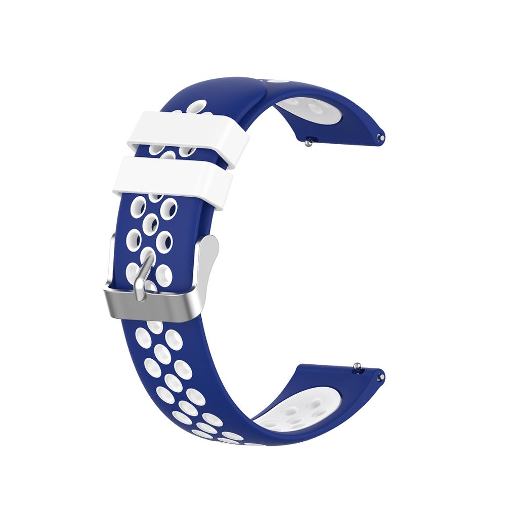 Värikäs rannekoru rannehihna amazfit bip pop u lite s kellon rannekkeet amazfit gts 2 stratos pace silikoni älykello ranneke: Sinivalkoinen