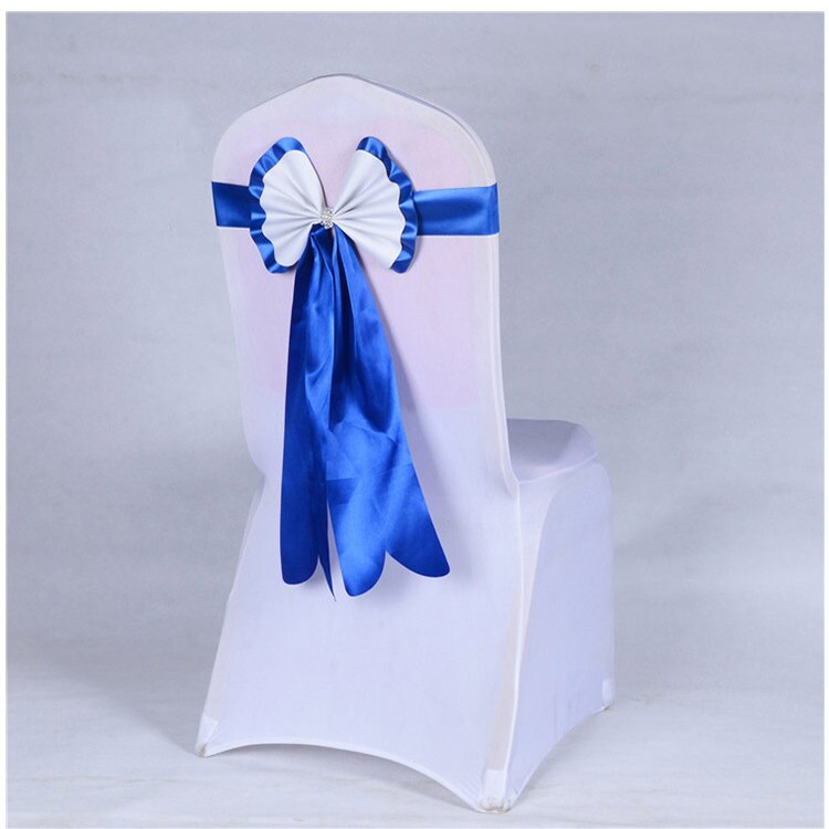 Satijn Stoel Sjerpen Stoel Sash Bow van Bruiloft Satijn Lint Doek stoel Sash Strik van Wedding Banquet Party Hotel Kerkbank Stoel Bogen