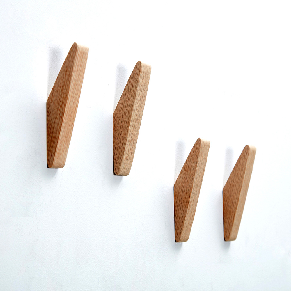1/4 stuks natuurlijk hout kleerhanger wandmontage kapstok decor sleutelhouder hoed sjaal handtas opslag hanger badkamer rek haak