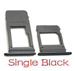 For Samsung Galaxy A8 A530 SIM Card Slot SD Card Tray Holder Adapter + Pin: For Single Black