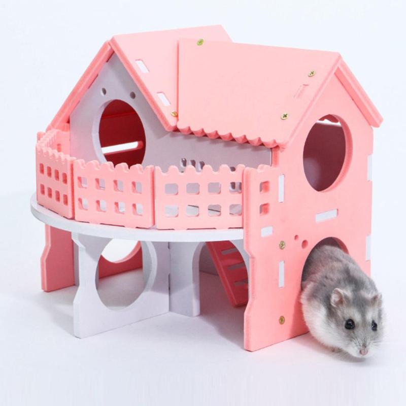 Maison pour hamster, nid, maison de couchage, fournitures en bois, mignon, mini, petit animal, lapin, hérisson, animal de compagnie, cabane en rondins