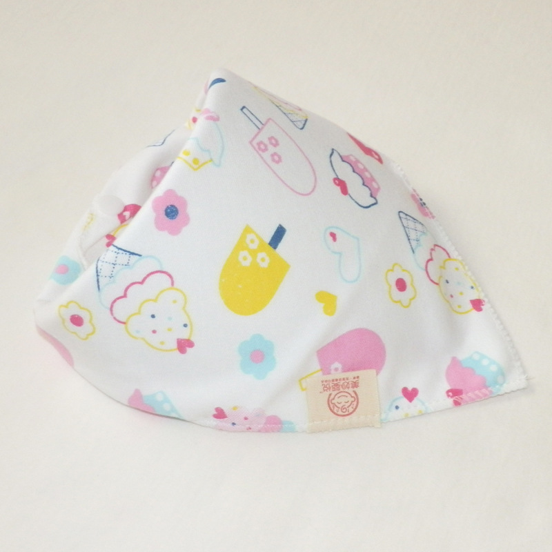 Bomuld baby hagesmæk kærlighed hjerte tørklæde sød ugle børn krave børn drenge piger halsvarmere tørklæder 3pc pr sæt trekant hagesmække: Is hagesmæk