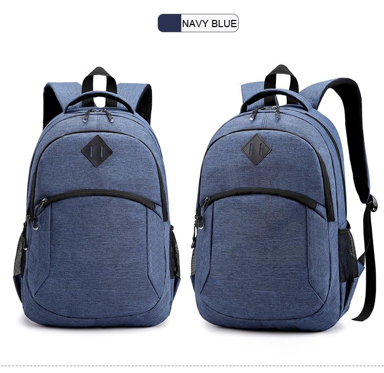 Mode Rugzak Canvas Mannen Rugzak Eenvoudige Student Schoudertassen Grote Capaciteit Tiener Schooltas Mochilas Mannelijke Student Rugzak: Deep Blue