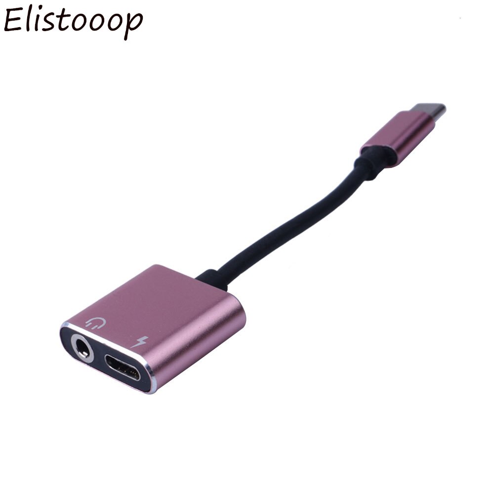 Adaptateur de prise jack usb type-c  to 3.5mm pour écouteurs huawei  p20 pro 8  mi 6 , convertisseur 9 se usb type - c 3.5mm pour écouteurs: Rose