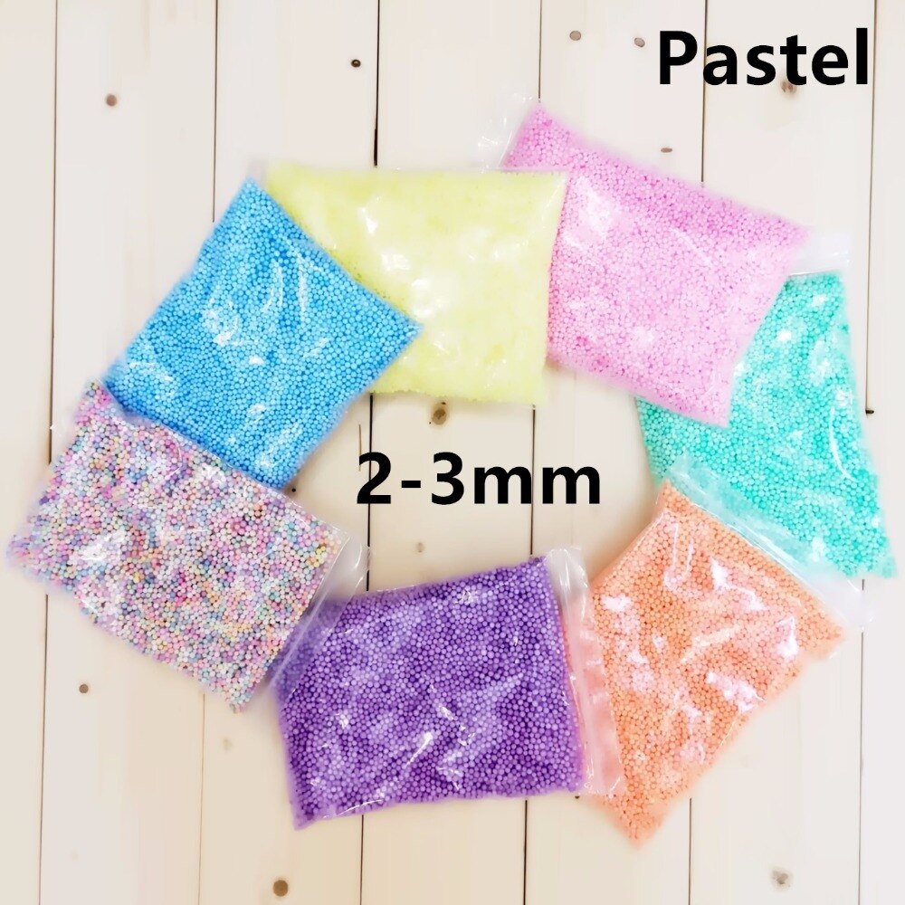 10000 stücke ~ 16000 stücke 2-3,5mm 4-6mm Polystyrol Styropor Kunststoff Pastell Schaum Mini Perlen ball DIY Schleim Assorted Farben Dekoration