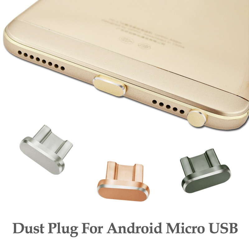 Micro Usb Lader Poort Stof Plug Metal Anti Dust Plug Interface Protector Voor Samsung Huawei Oppo Android Moible Telefoons