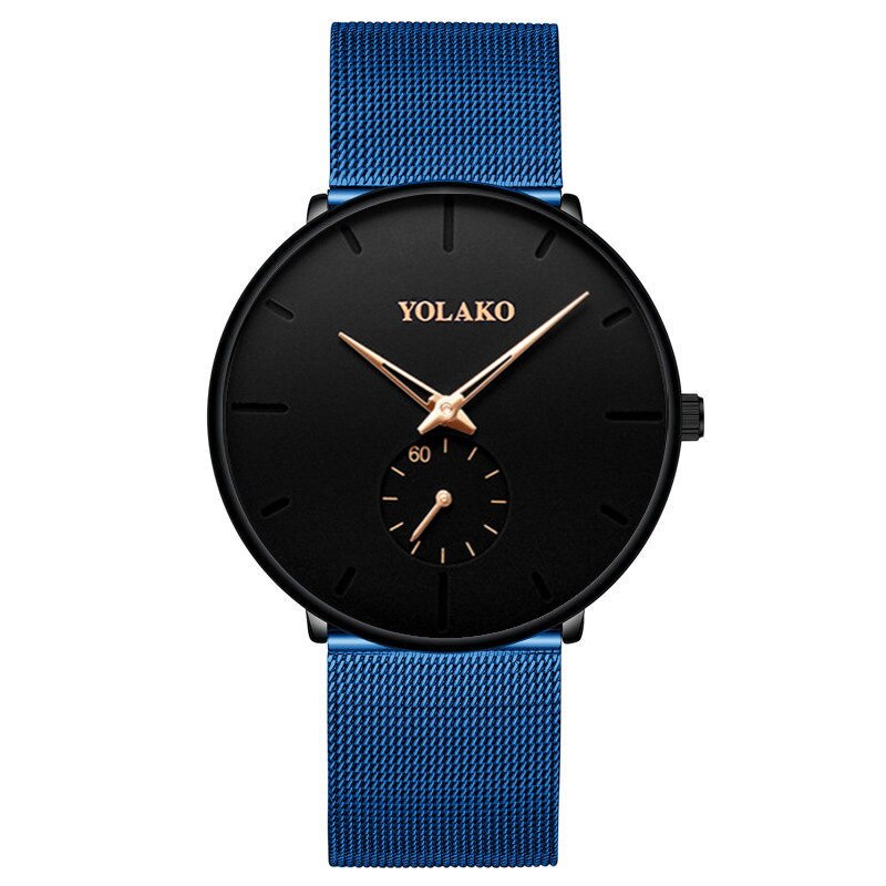 Nowa sława mężczyźni ultra cienkie zegarki męskie siatka ze stali nierdzewnej zegarek męnarty biznes zegarek kwarcowy na co dzień Relogio Masculino zegarek