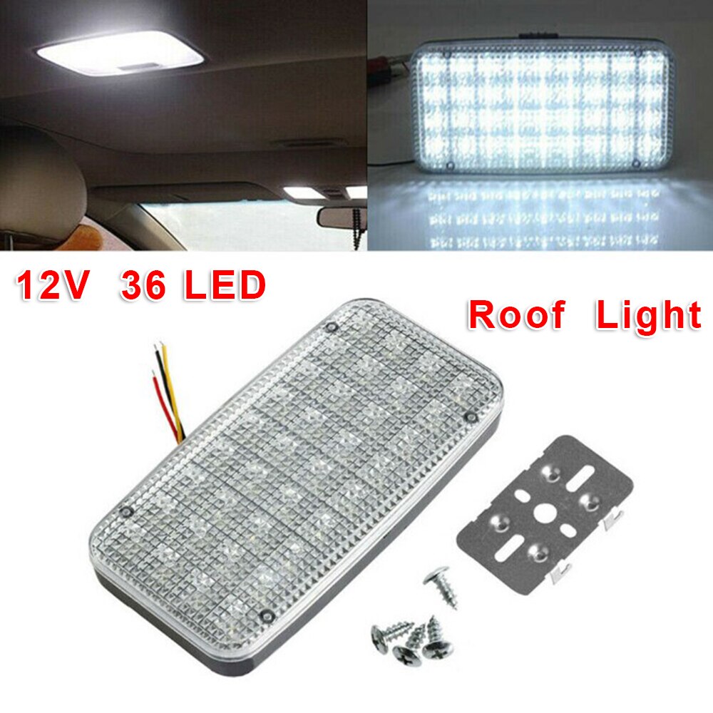 Sort plast bil led ovenlys 36 led led bil interiør lys bagagerum lys dekorativ lys bil dekoration tilbehør