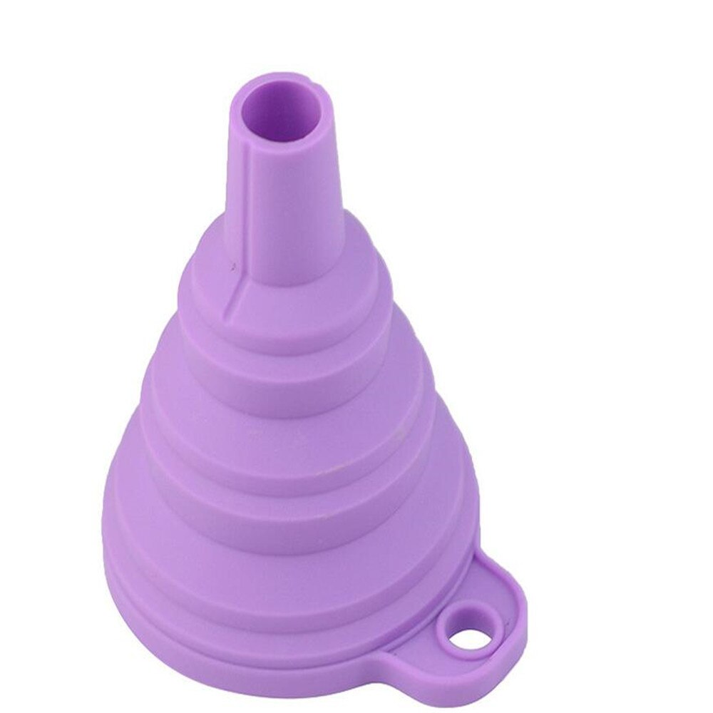 Mini Silicone Inklapbare Trechter Keuken Accessoires Vouwen Draagbare Trechters Worden Opgehangen Huishoudelijke Vloeibare Doseren Keuken Gereedschap: Purple