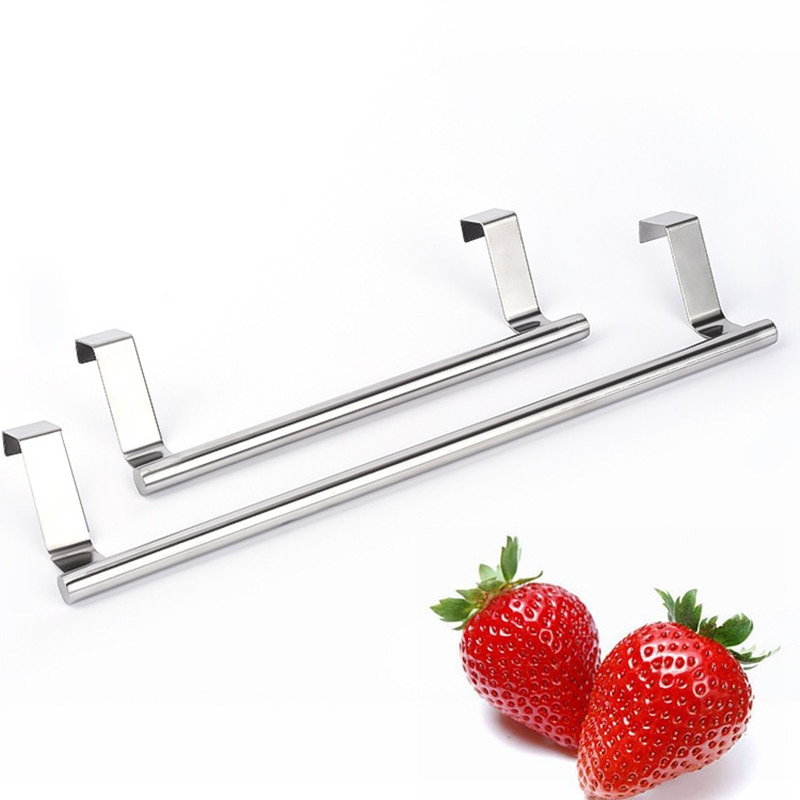 Stainless Steel Towel Rack Over Door Cupboard Hanger Towel Holder Kitchen Bathroom Towel Organizer Rack Rail Towels Bar