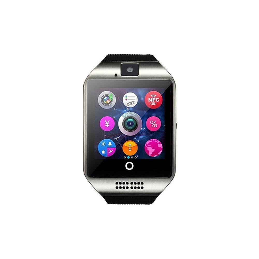 Smart ur med kamera  q18 bluetooth smartwatch sim-kort slot fitness aktivitet tracker sport ur til android: Sølv