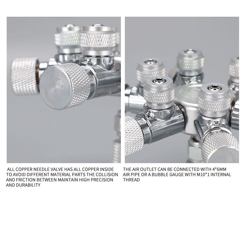 ZRDR – distributeur de CO2 multi-voies pour Aquarium en acier inoxydable, vanne à aiguille de séparation, clapet anti-retour, compteur de bulles pour régulation de solénoïde