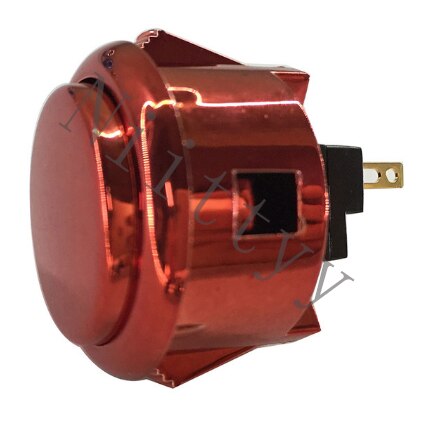 2 stuks sanwa obsj -30 metalen afwerking drukknop -in 30mm vervangende drukknop zilver goud voor arcadespel: Paars