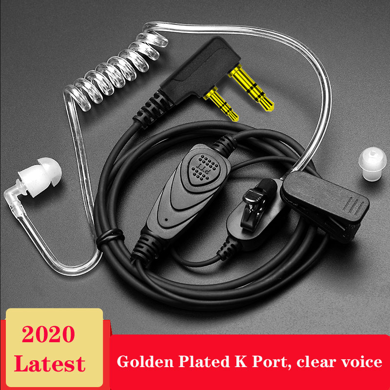 2 Way Radio Earpiece Covert Acoustic Tube Bodyguard FBI Earphone Anti-radiation Headset 2-pin Walkie Talkie