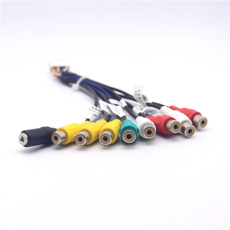 Car Stereo Receiver Radio RCA Output Wire Aux-in Adapter Cable Car Line Out Adapter Subwoofer Microphone Adapter Cable