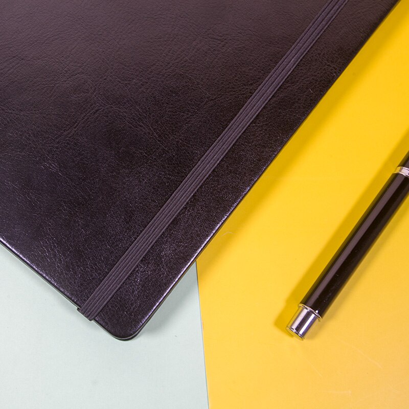 A5 Bullet Dotted Journal Simple Leatherette 100gsm Elastic Band Travel Diary Hardcover Notebook