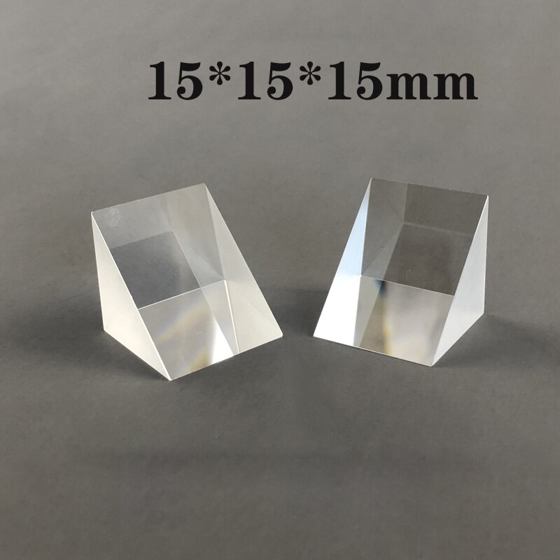 Right Angle Prism 15*15*15mm Optical K9 Glass Total Reflection Prism Teaching Experiment Customization Surveying