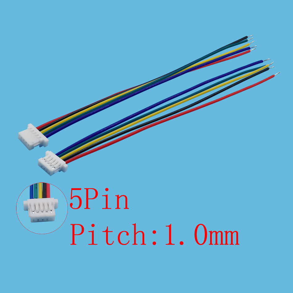 5Pcs Jst Sh 1.0Mm 1.0 Vrouwelijke Enkele Plug Draad Kabel Connector Lengte 10Cm 28AWG Kabel: 5Pin