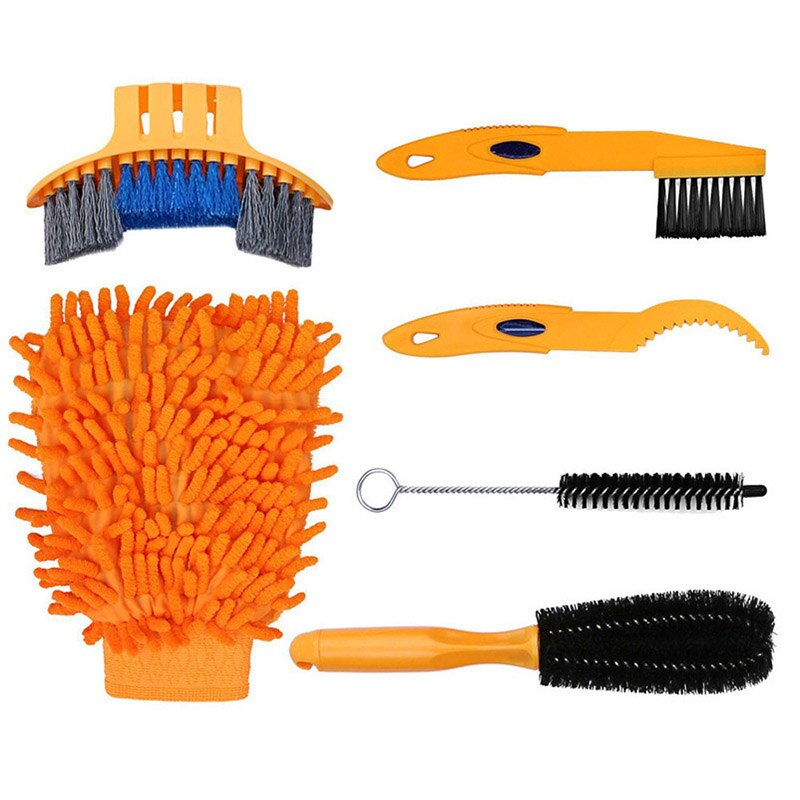 Portable Bicycle Cleaning Kit Bike Wash Brush Tool Set Bicycle Chain Cleaner Scrubber Brushes Repair Tools For MTB Road Bike: Set 9