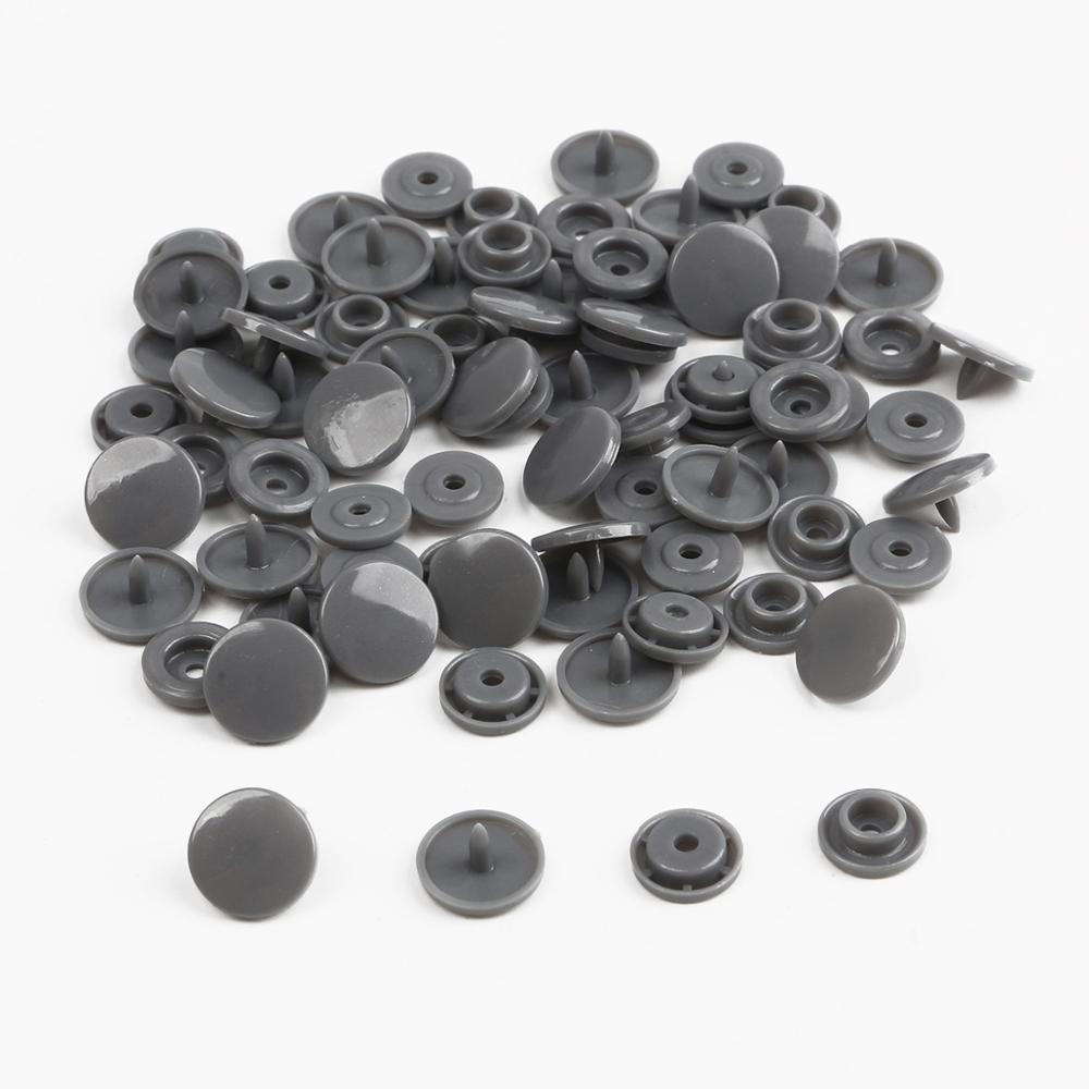Tryckknapp tång knapp 150 set  t5 mix plast harts knappar 12mm tryck kläde knapp press maskin sömnad verktyg tillbehör: Mörkgrå 150 st