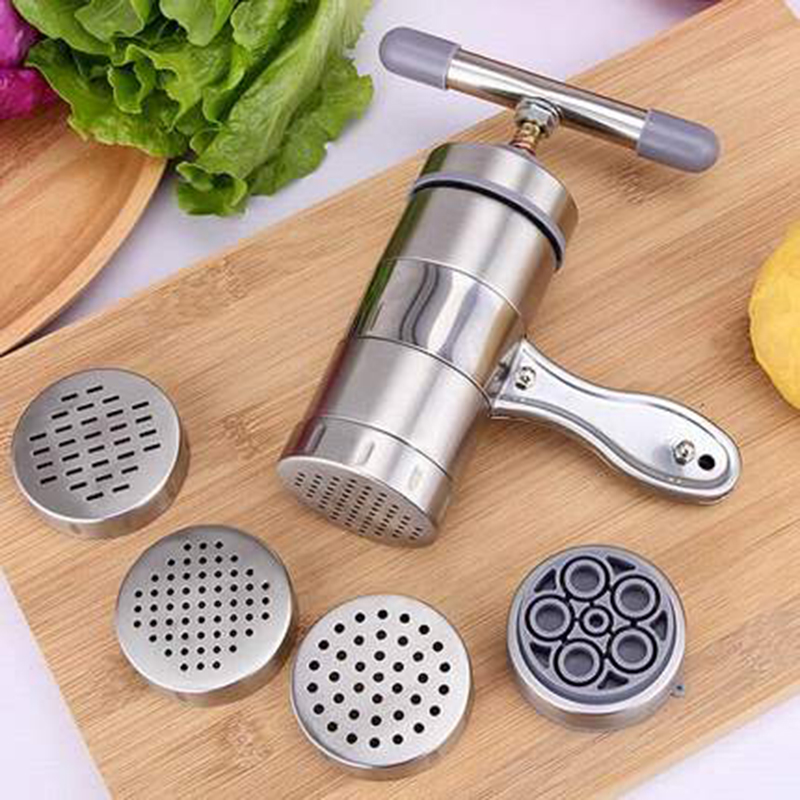 Stainless Steel Noodle Maker With 5 Models Manual Noodles Press Pasta Machine Kitchen Tools Vegetable Fruit Juicer Steel: Default Title