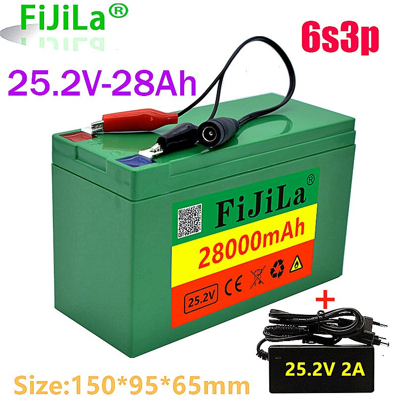 24V 28.0Ah 6s3p 18650 Batterij Lithium Batterij 25.2V 28000Mah Elektrische Fiets Bromfiets/Elektrische/Li Ion batterij Met Oplader