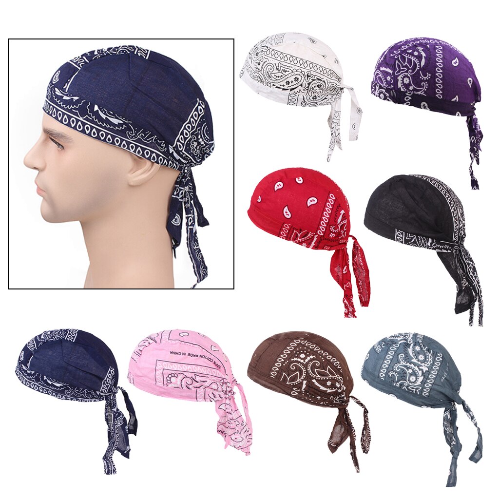 2 Stuks Unisex Bandana Hoed Katoen Durag Print Cap Vrouwen Mannen Ademende Chemo Tulband Mode Headwrap Hoofddeksels Pirate Head Sjaal